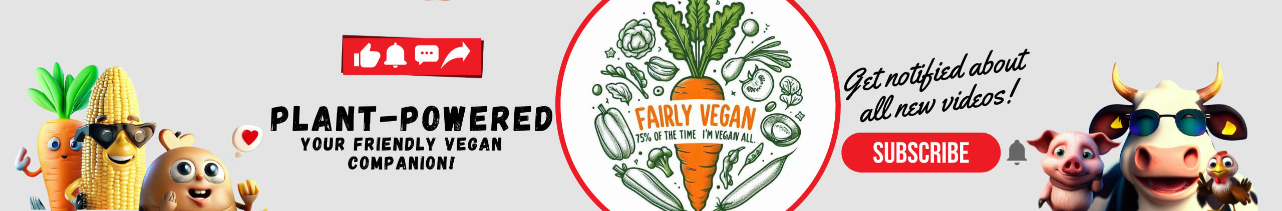 YouTube Banner Plant-Powered, Subscribe